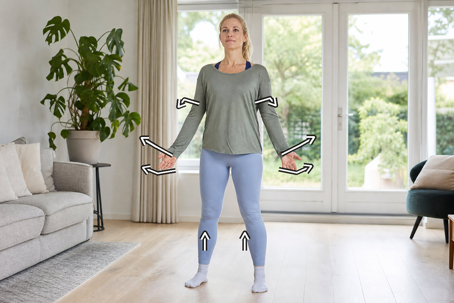 Gentle standing body shake